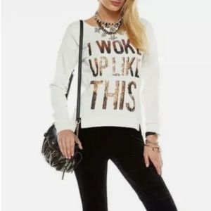 Juicy couture I woke up like this sequined sweatshirts size